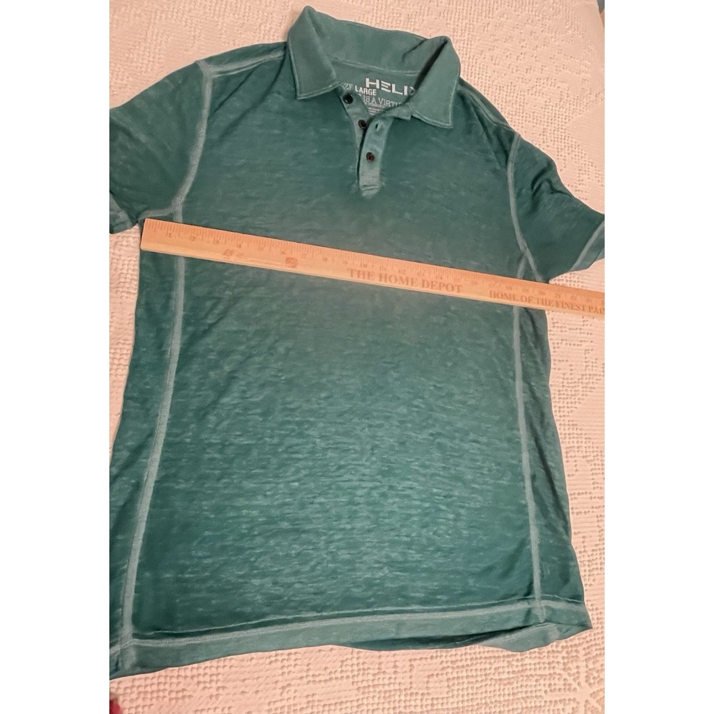 Helix Men's Polo Shirt Size Large Teal Green - Picture 5 of 9